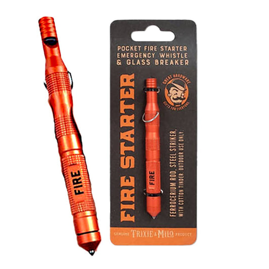 "Emergency Fire Starter" Pocket Fire Starter w/ Whistle