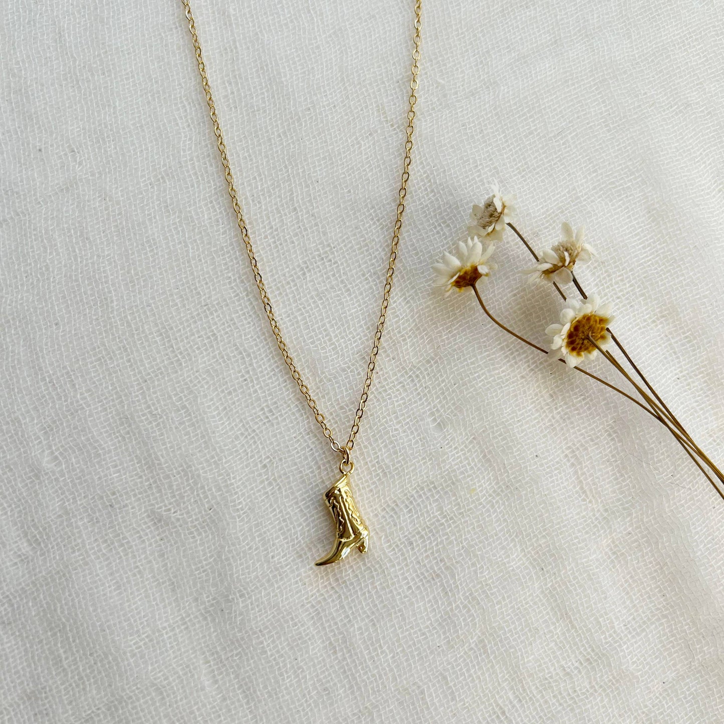 Dainty Cowboy Boot Necklace