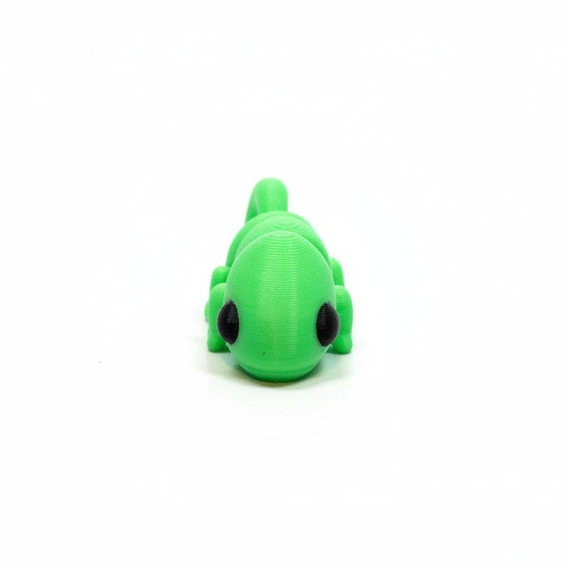 Chameleon (Lime Green) • Mini 3D Printed Articulated Animal • Flexi Animals • Pocket Pets • Pocket Pals • Desk Pets [2025]