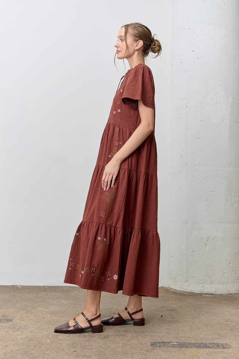 CROSS STITCH MAXI DRESS