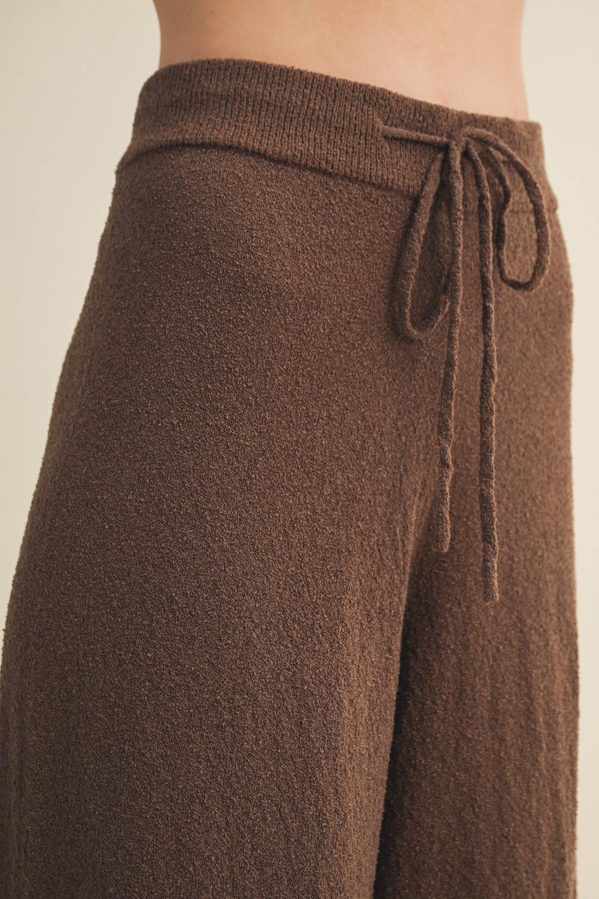 Plush Bouclé Knit Wide-Leg Trousers