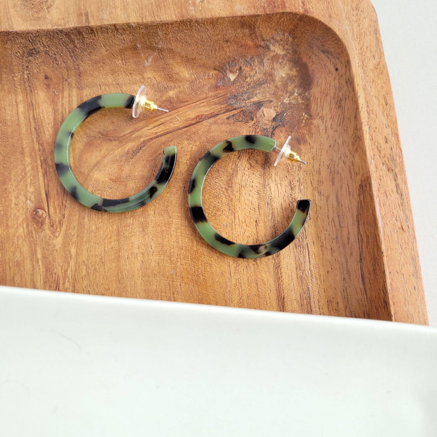 Camy Hoops - Olive Tortoise // Jewelry, Earrings, Fall