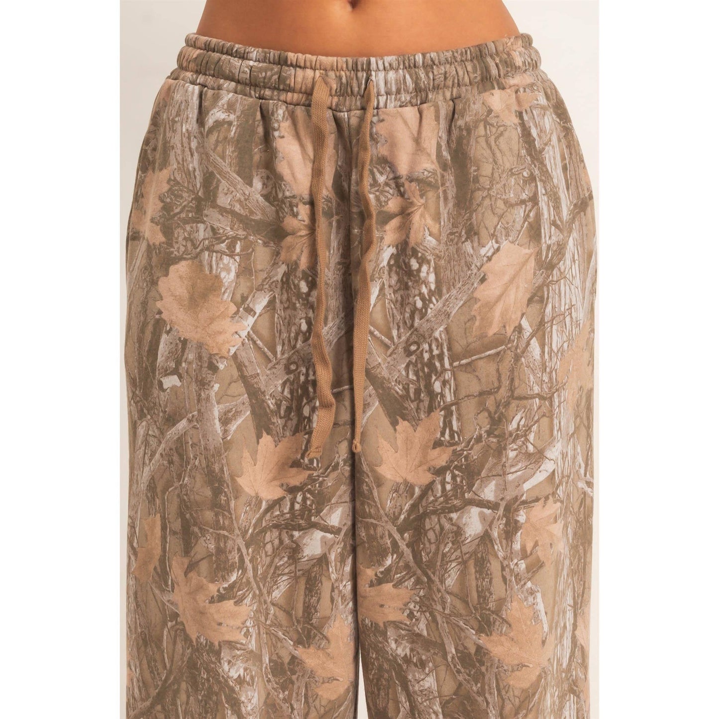 Tree Camouflage Print Jogger Pants