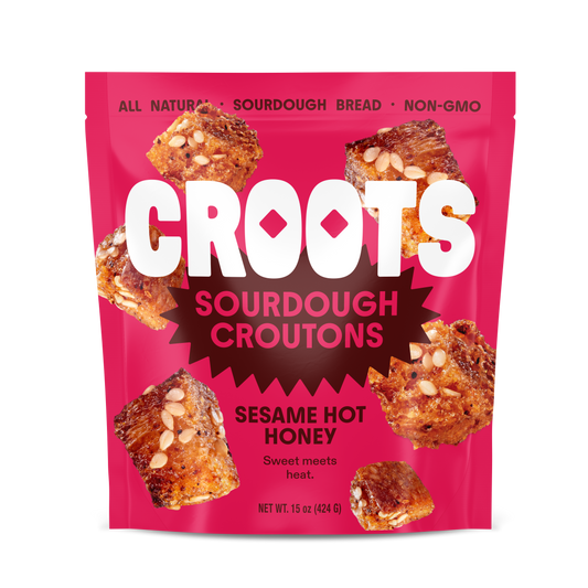 Sesame Hot Honey: Snackable Sourdough Croutons