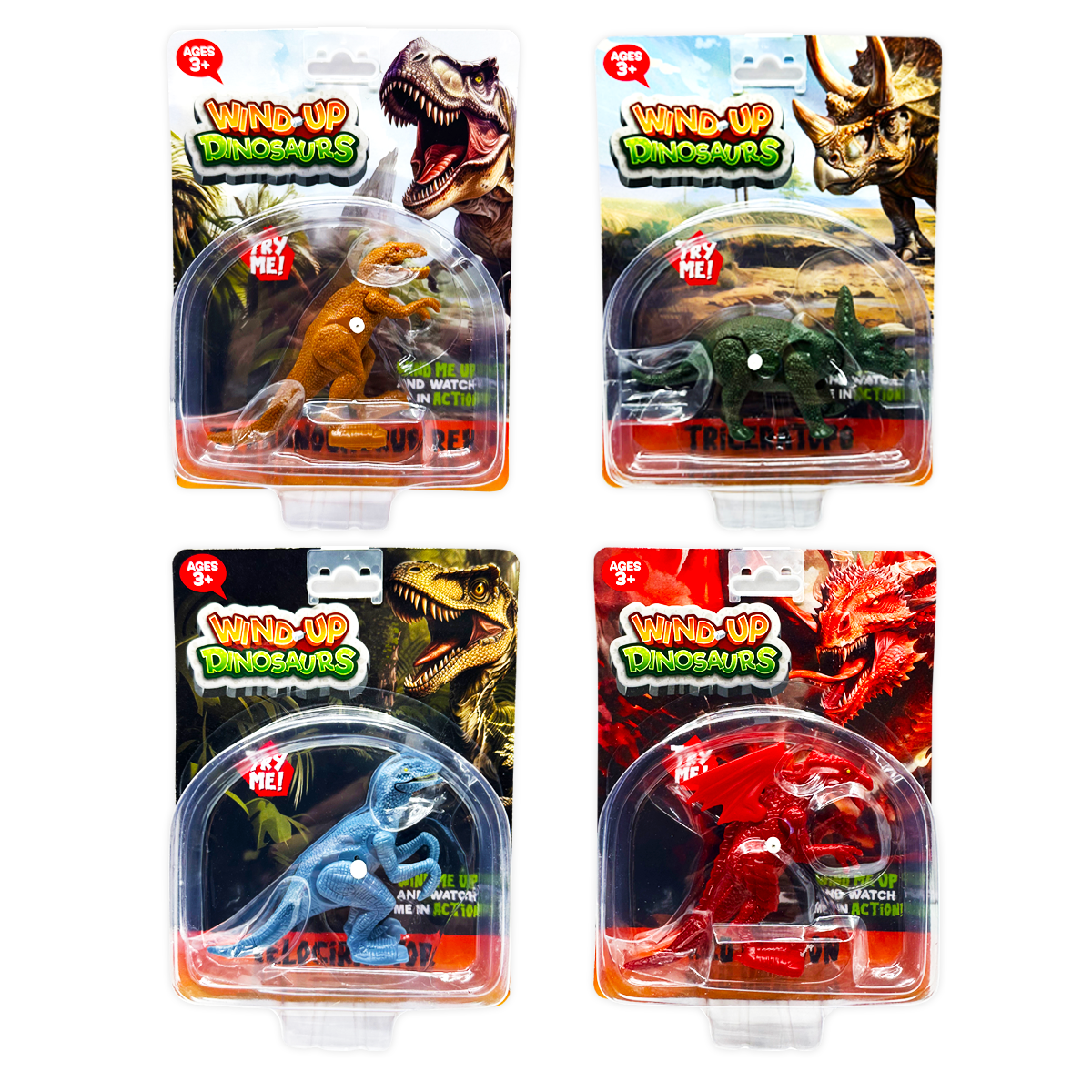 So Much Fun! Wind-Up Action Dinosaur Toy - 12/Display