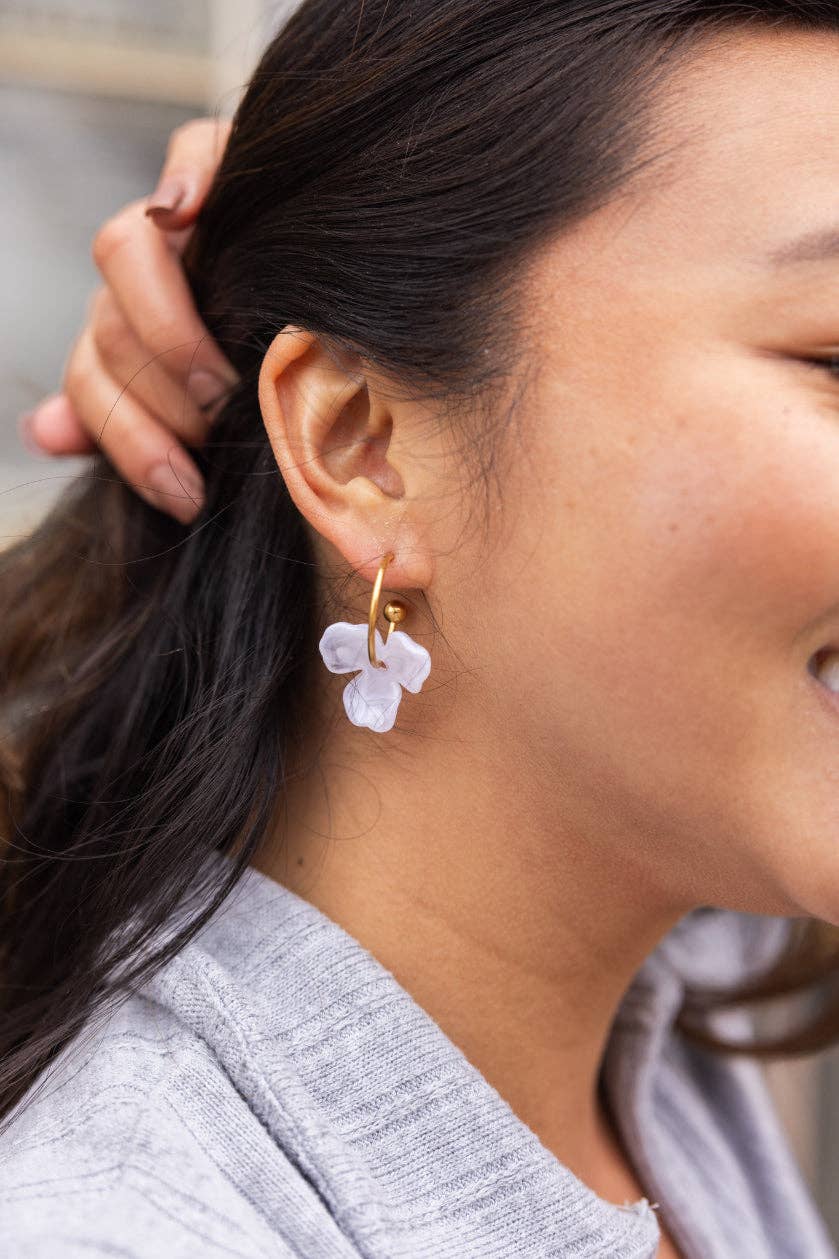 Magnolia Hoops - White // Jewelry, Earrings