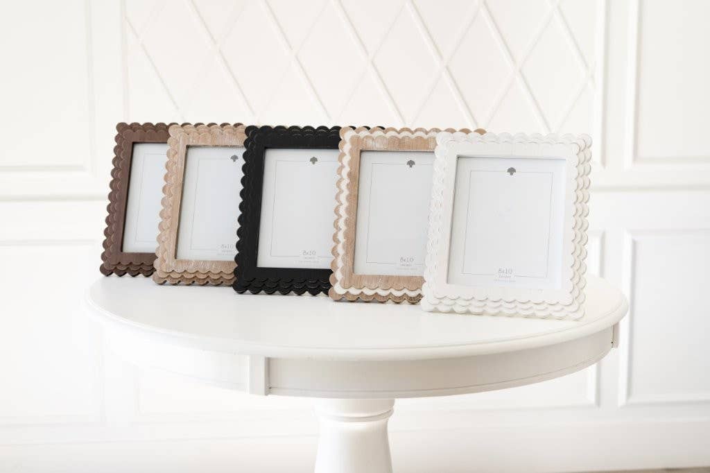17061 - 12x14 wood scallop photo frame (8x10 pic) natural/wh