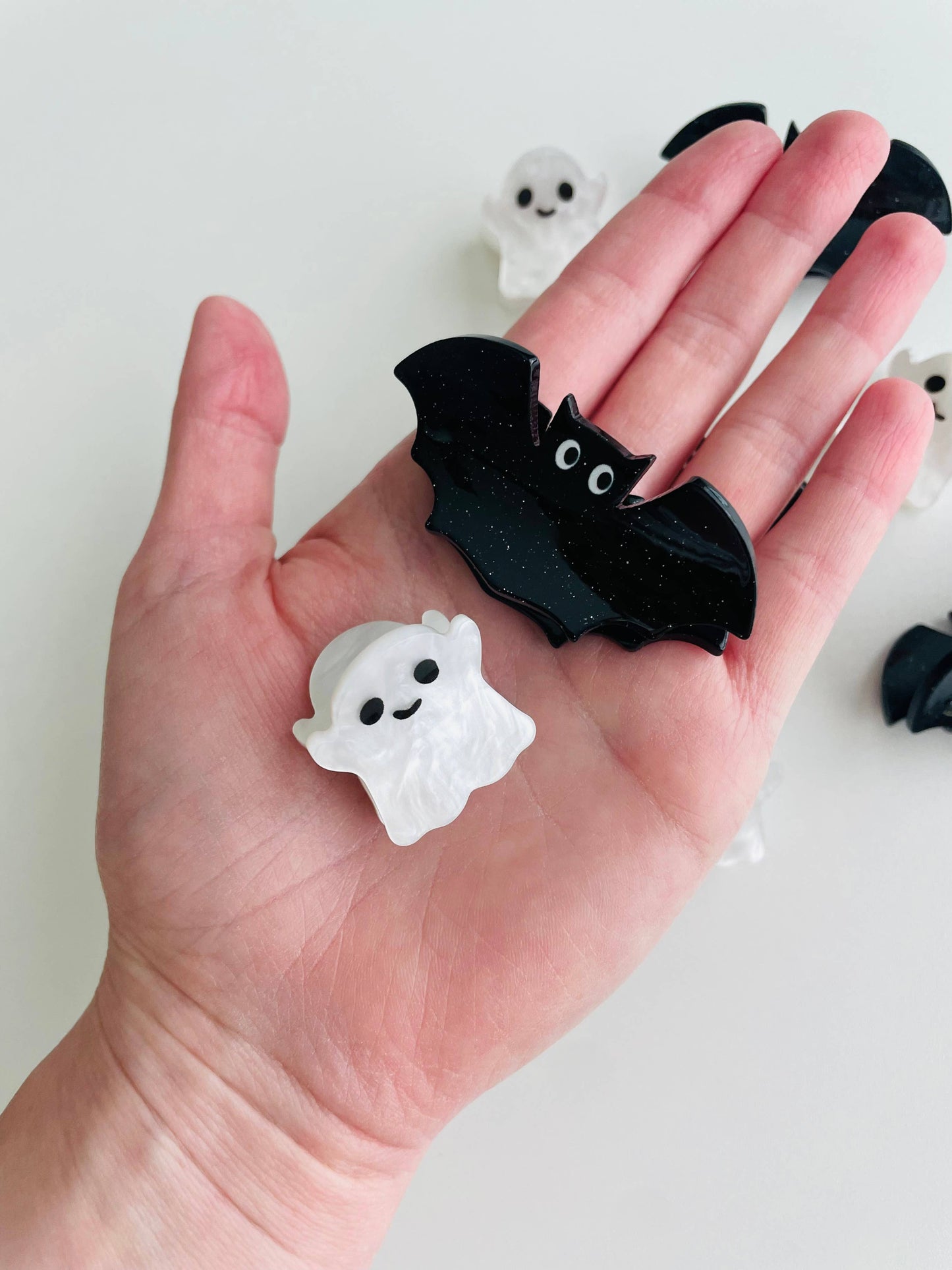 Mini Ghost and Bat Claw Clips