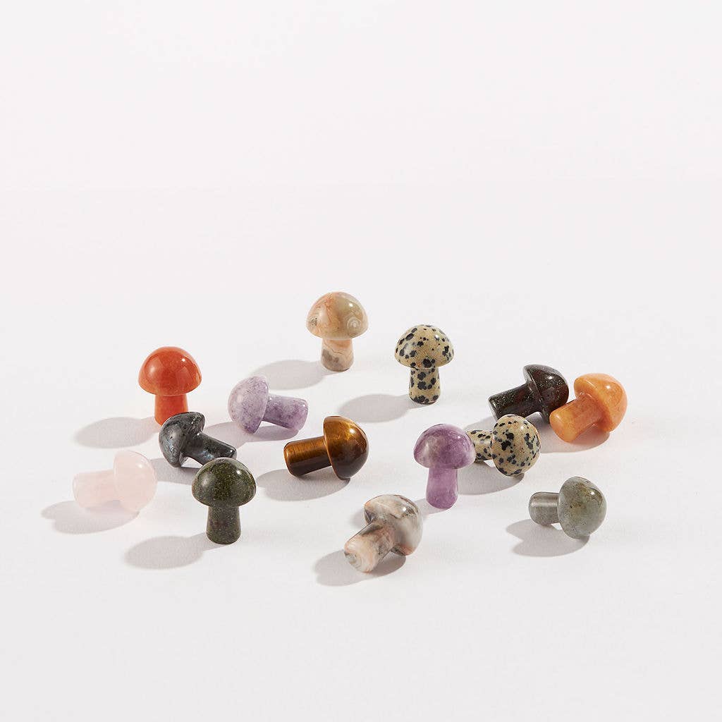 Assorted Carved Crystal Mini Mushrooms