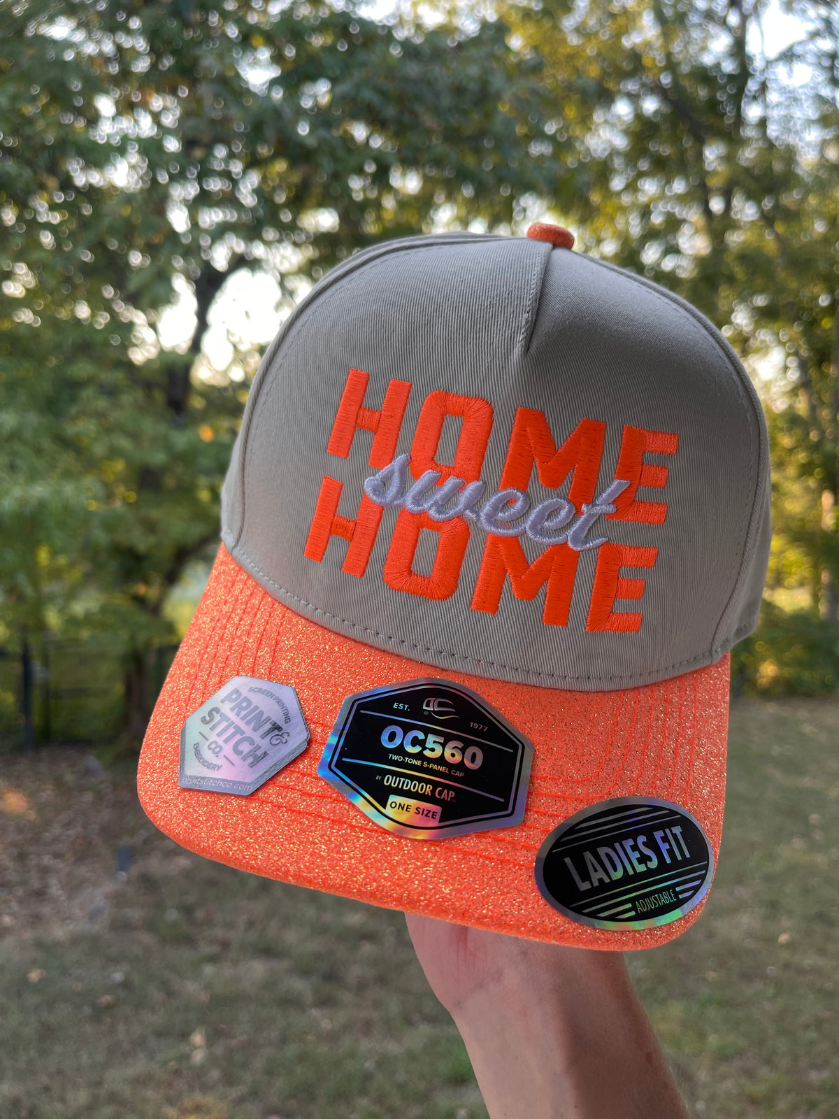 Glitter Bill Embroidered Stitch Hat