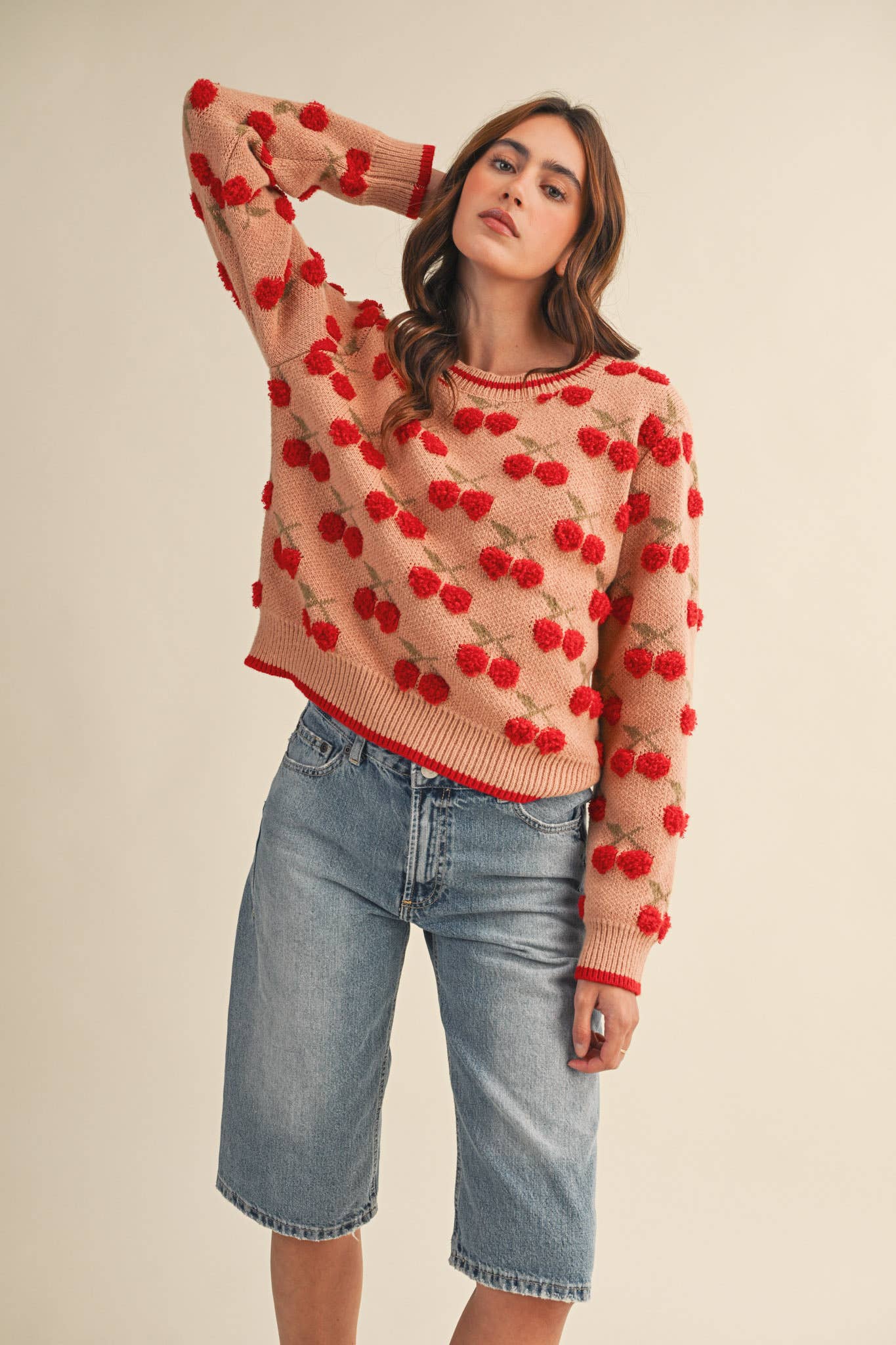 FUZZY CHERRY SWEATER