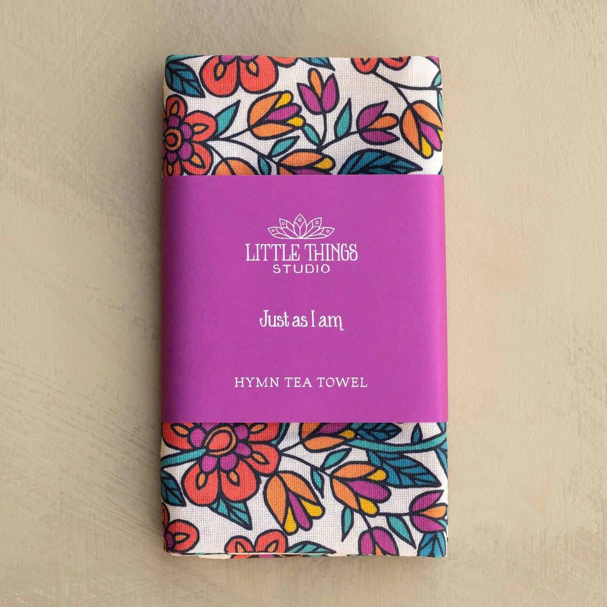 Just As I Am Hymn Tea Towel - Full Color