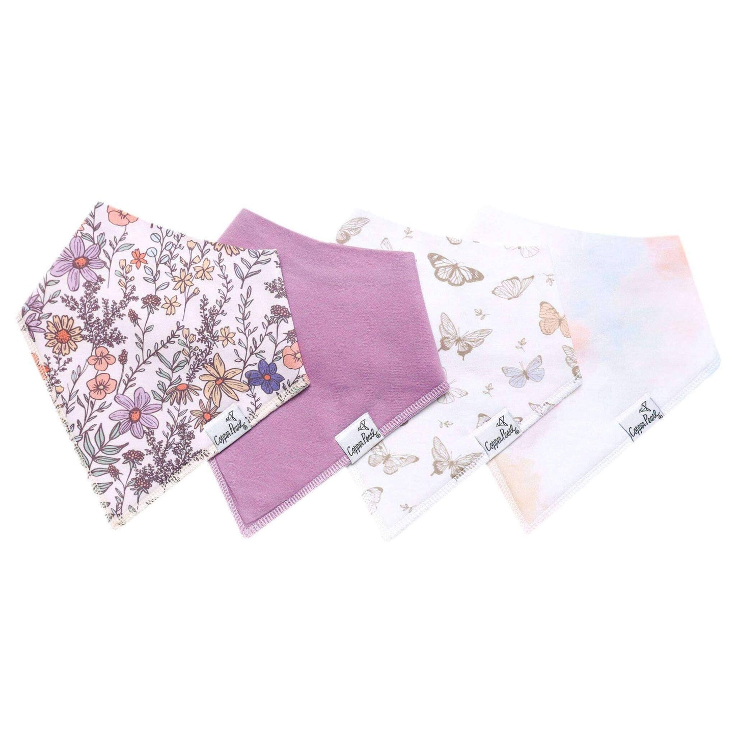 4 Pack Baby Bandana Bibs - Flora