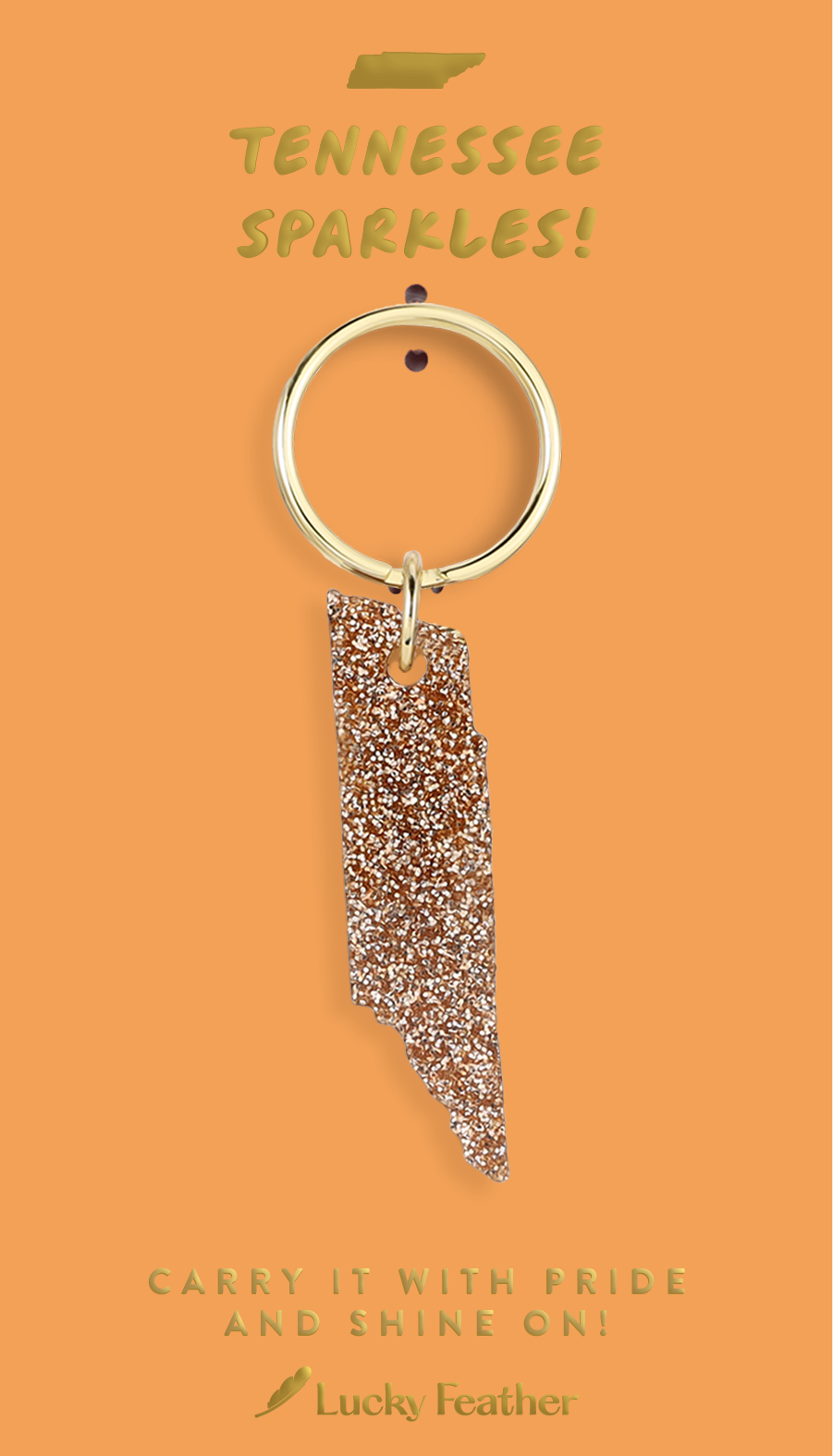 Glitter Keychain - State - TENNESSEE