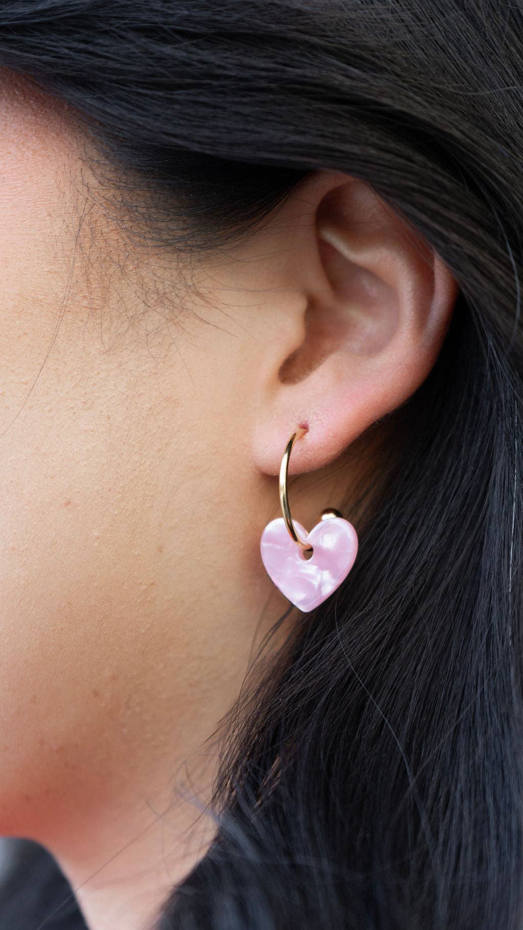 Sweetheart Hoops - Pink // Valentine's Day Earrings, Jewelry