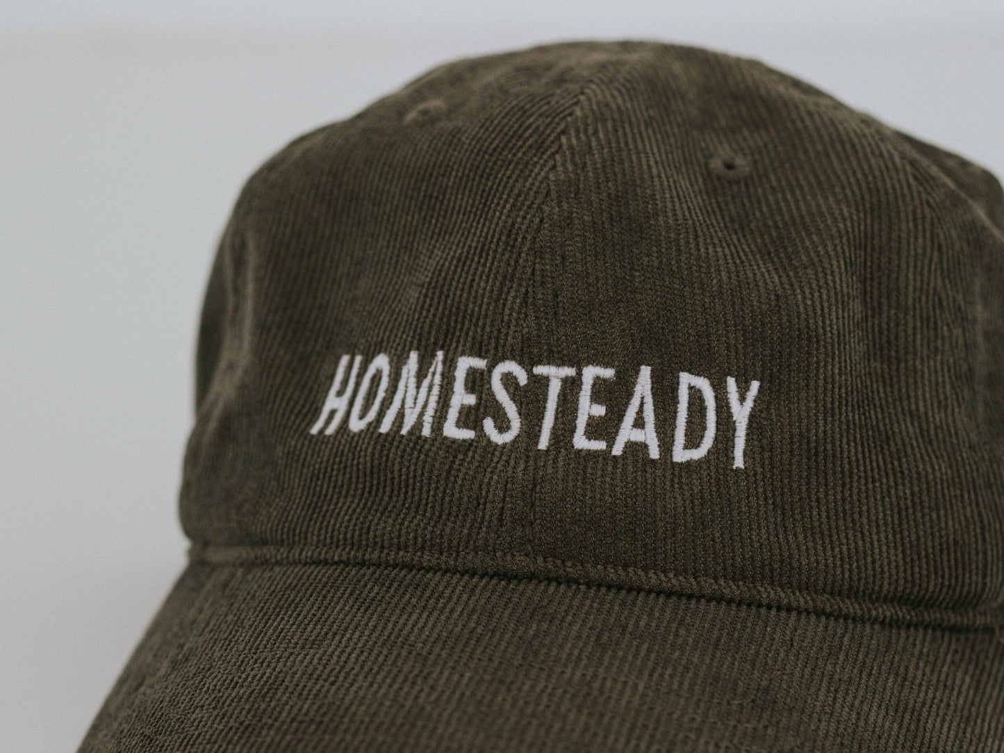 Homesteady Modern Corduroy Hat • Embroidered Olive Cap