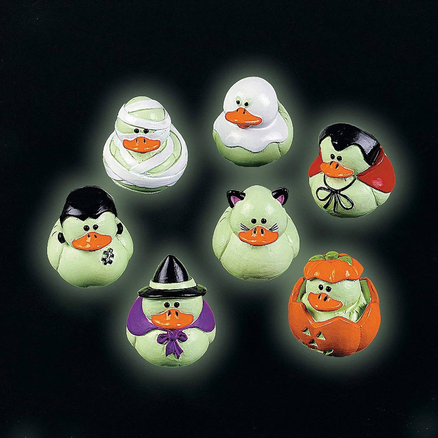 Mini 1" Glow in the Dark Halloween Rubber Ducks