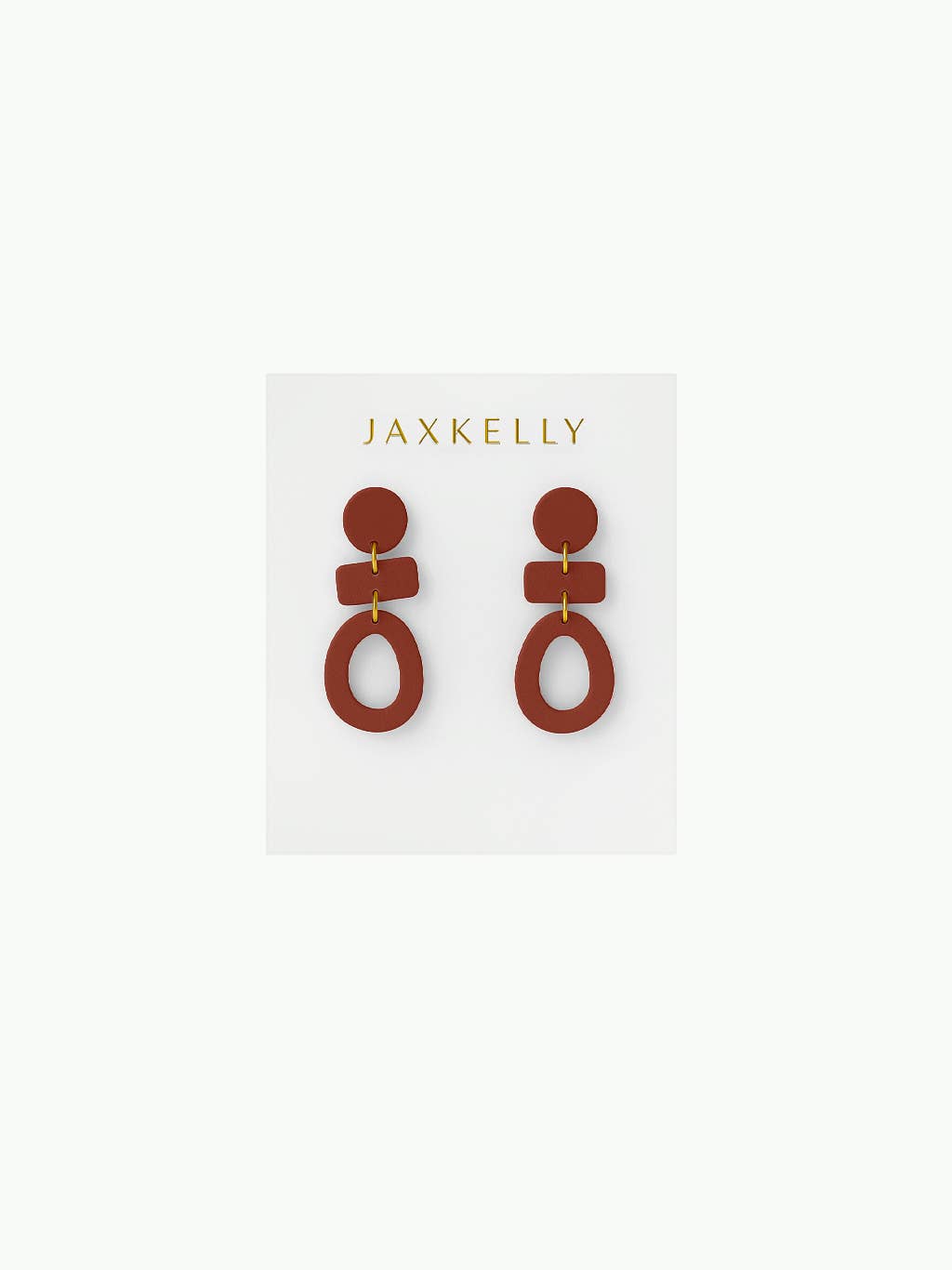 Organic Three Tier Clay Earring - Terracotta