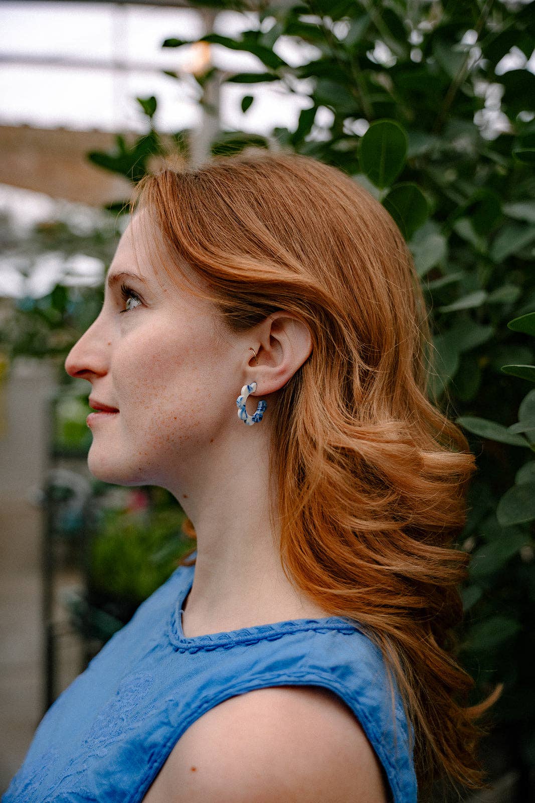 Flora Mini Hoops - Greek Goddess Blue // Flower Summer