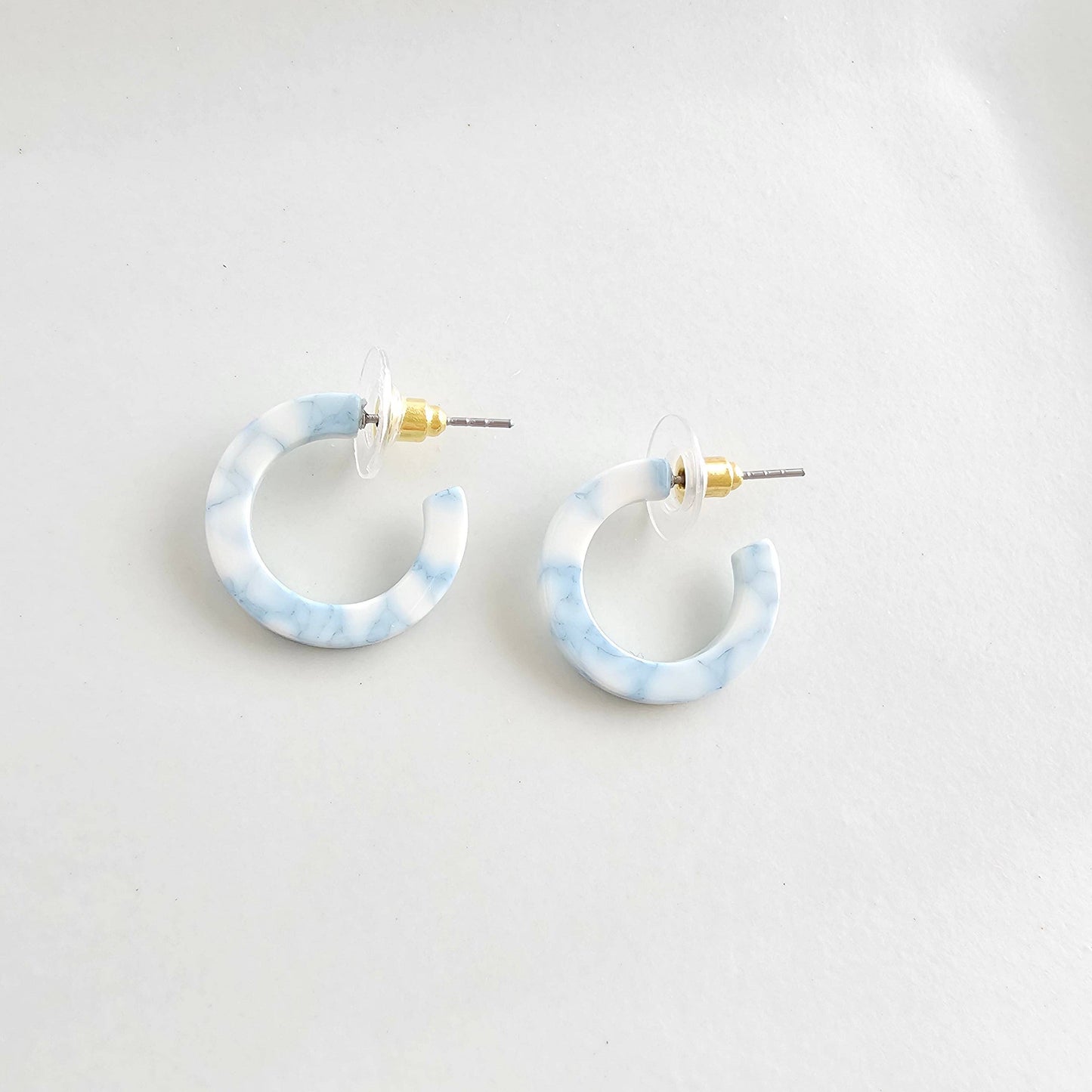 Micro Cam Mini Hoops - Saltwater Blue // Summer Earrings