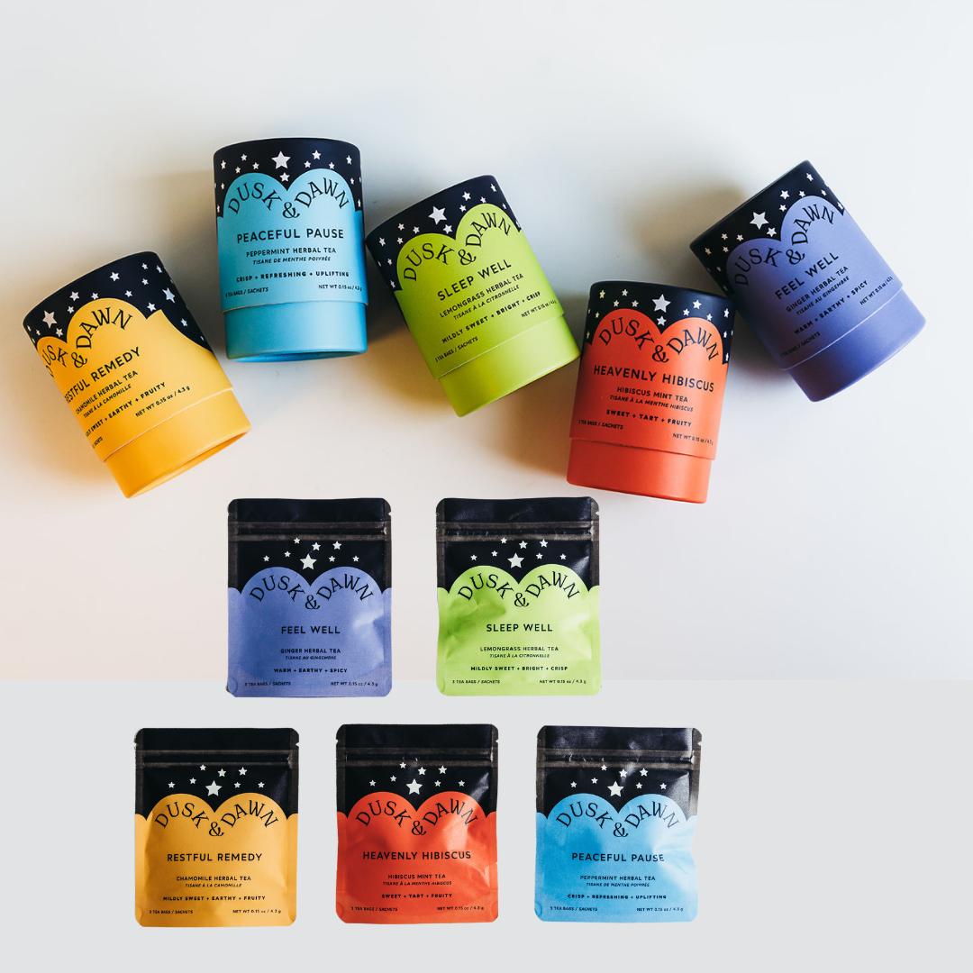 Restful Remedy Herbal Tea Tube - 5 Tea Bags - Yellow Gift