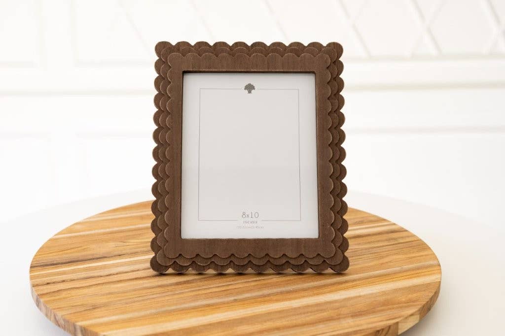 17062 - 12x14 wood scallop photo frame (8x10 pic) espresso