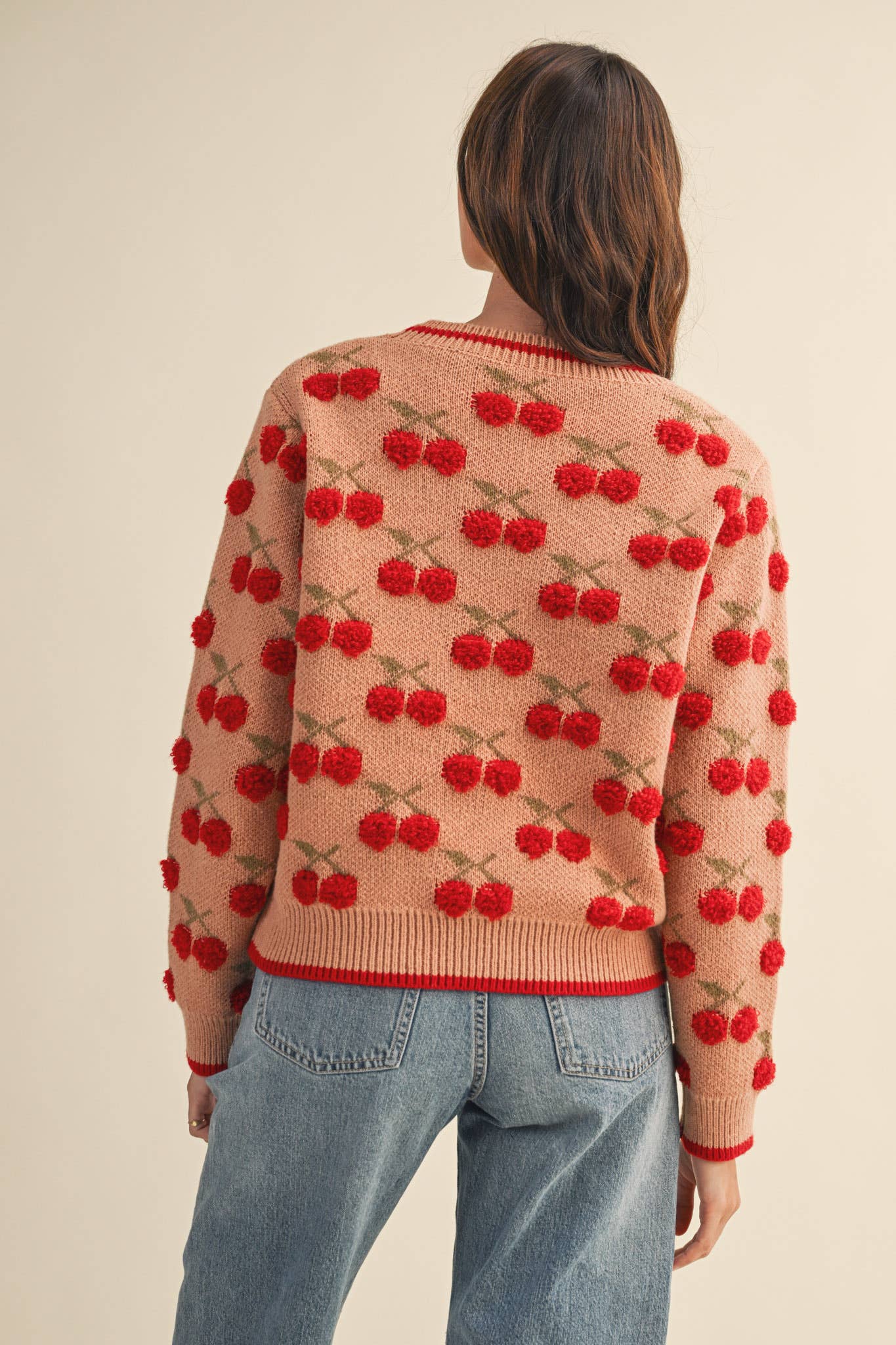 FUZZY CHERRY SWEATER
