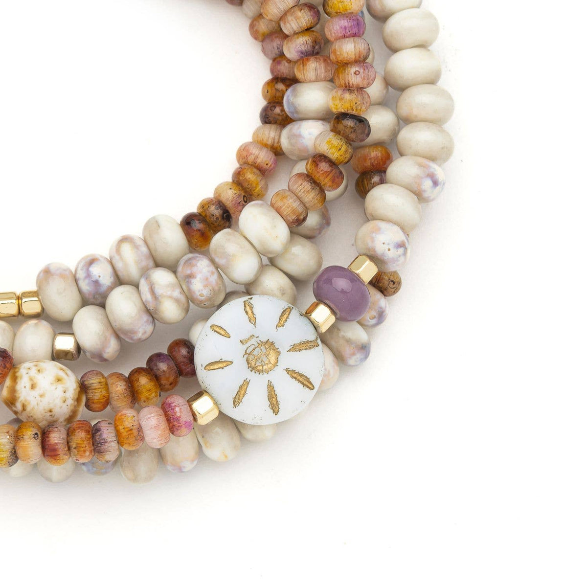 Ceramic Bead Wrap Bracelet/Necklace - Abundance/Sun