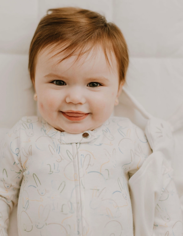 Baby organic footie | bunnies
