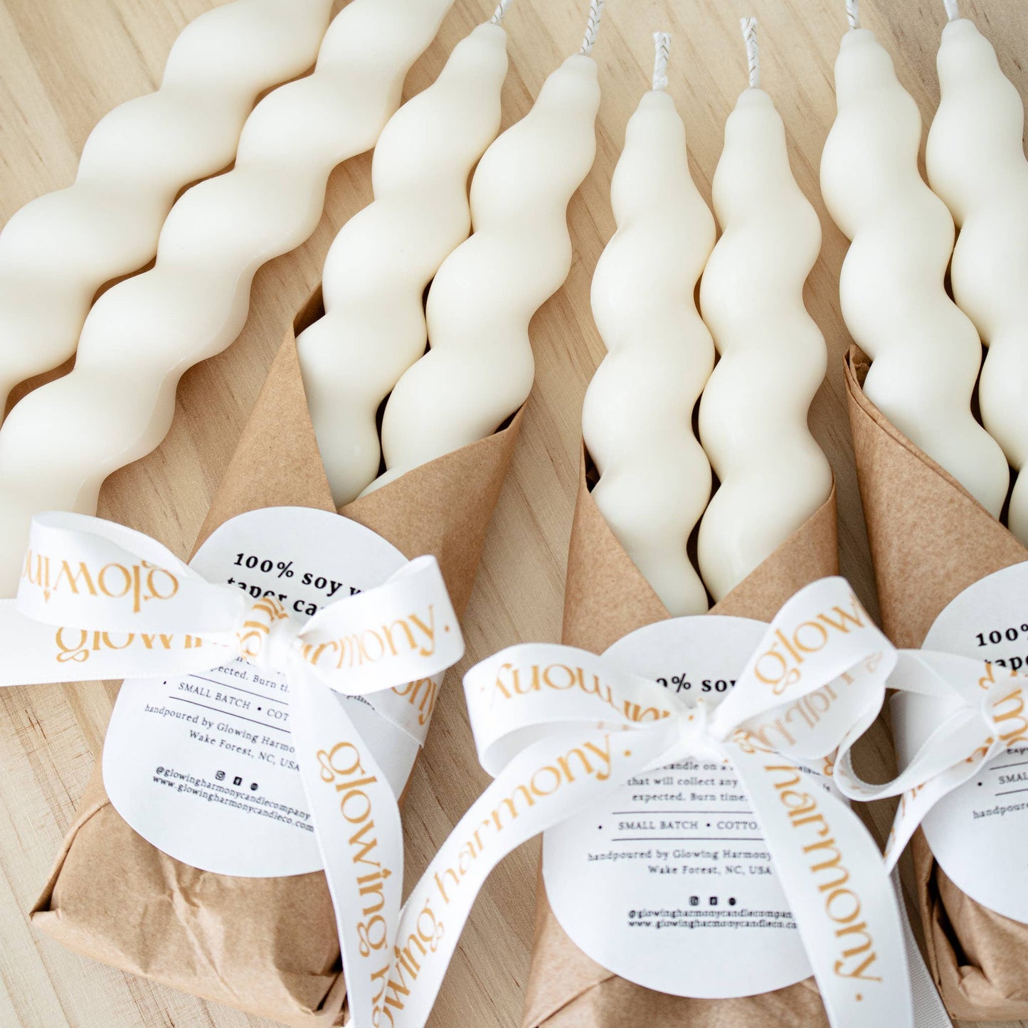 Twisted Taper Candles, Handmade Soy Wax Candles