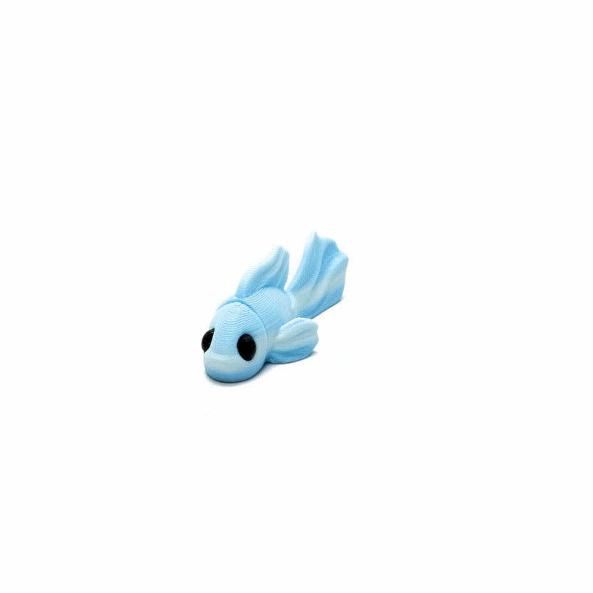 Betta Fish (Winter) • Mini 3D Printed Articulated Animal • Flexi Animals • Pocket Pets • Pocket Pals • Desk Pets