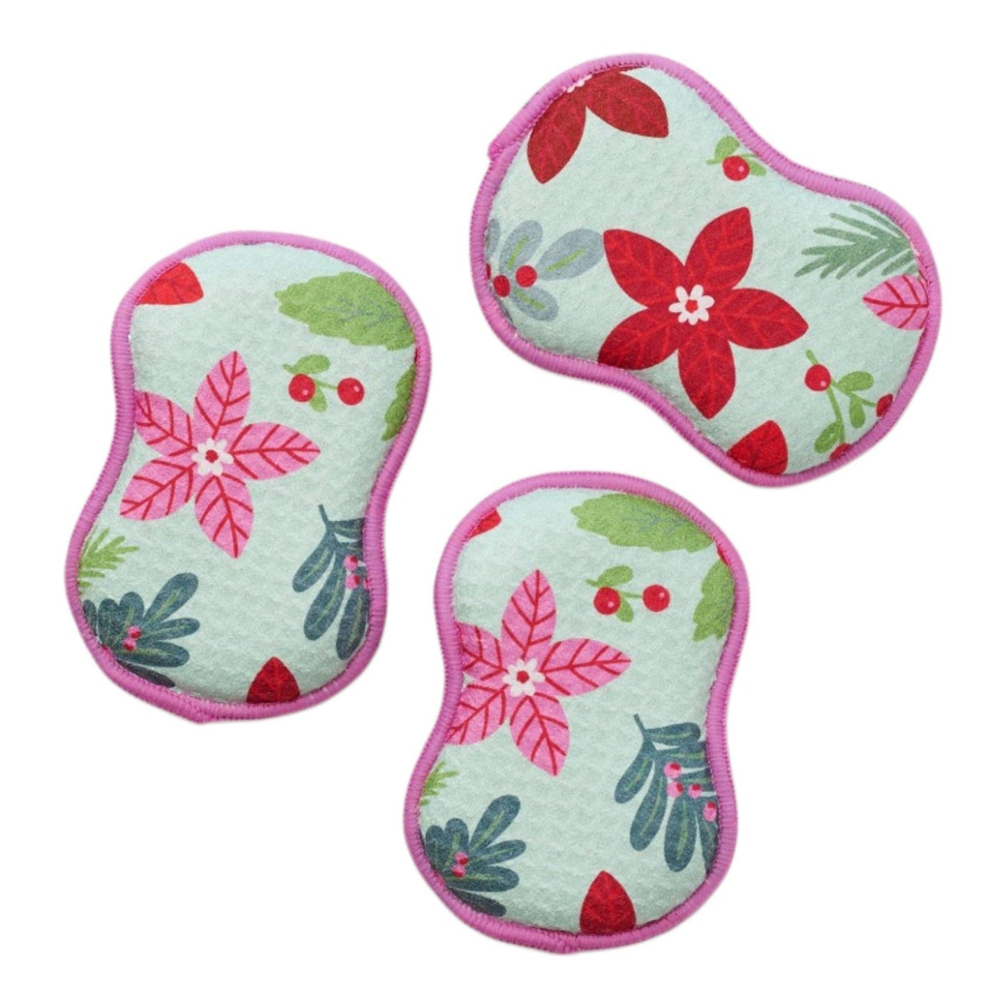 RE:usable Sponges (Set of 3) -  Poinsettia Garden