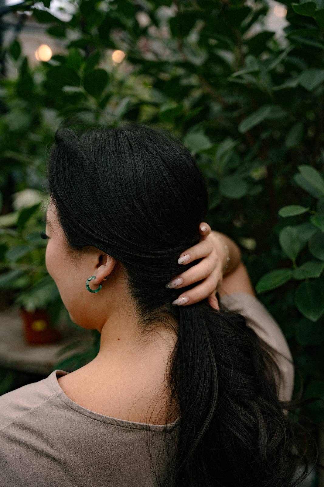 Micro Cam Mini Hoops - Palm Lustre // Resort Summer Earrings