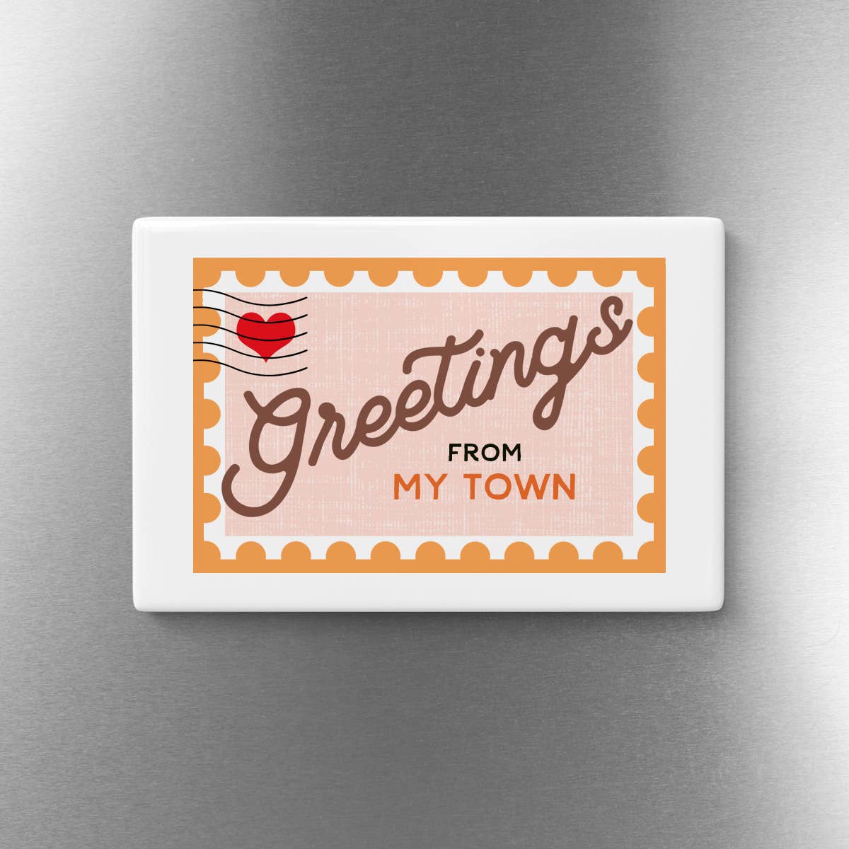 Personalized City Magnet - Postage Stamp Name Drop Design