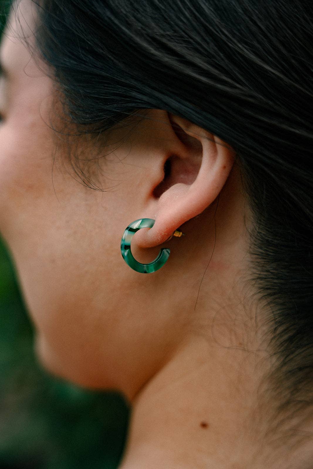 Micro Cam Mini Hoops - Palm Lustre // Resort Summer Earrings