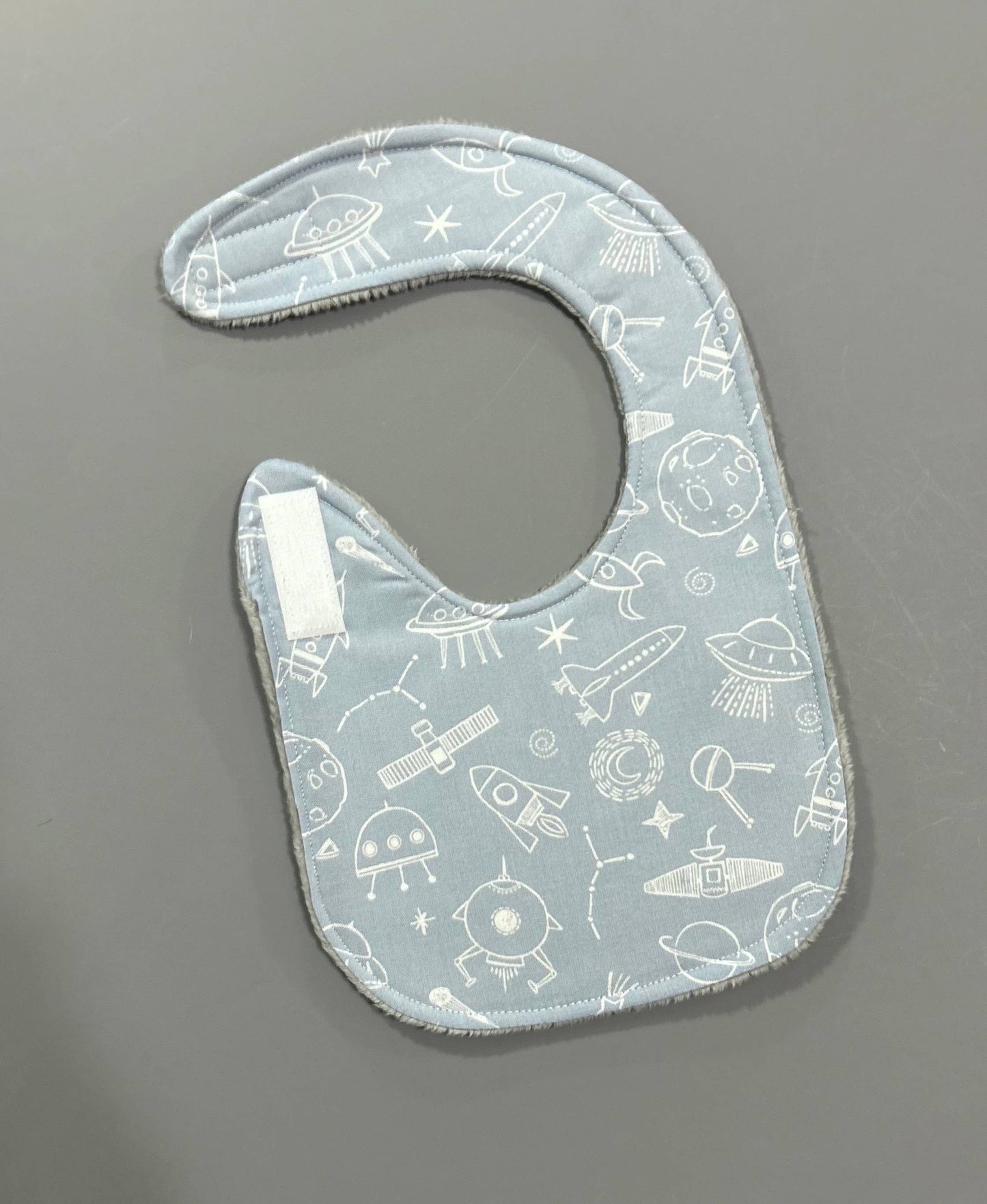 Outer Space on Blue bib
