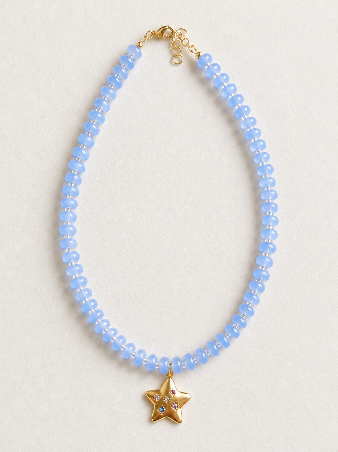 Periwinkle Beaded Star Necklace