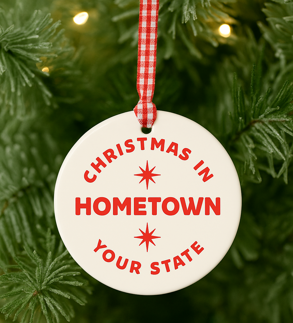 'Christmas In Kingston Springs' Ceramic Ornament