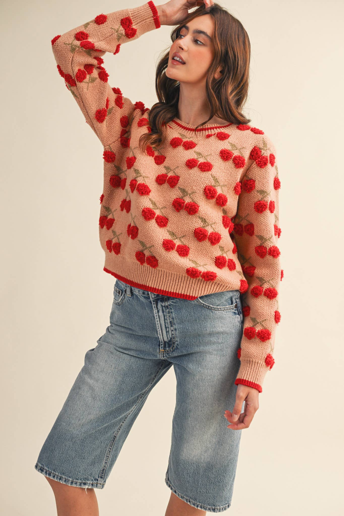 FUZZY CHERRY SWEATER