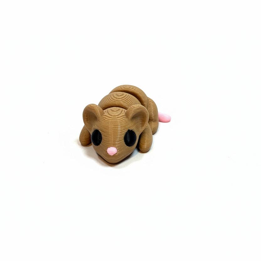 Mouse (Brown) • Mini 3D Printed Articulated Animal • Flexi Animals • Pocket Pets • Pocket Pals • Desk Pets [2025]