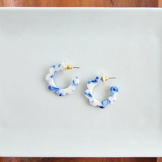 Flora Mini Hoops - Greek Goddess Blue // Flower Summer