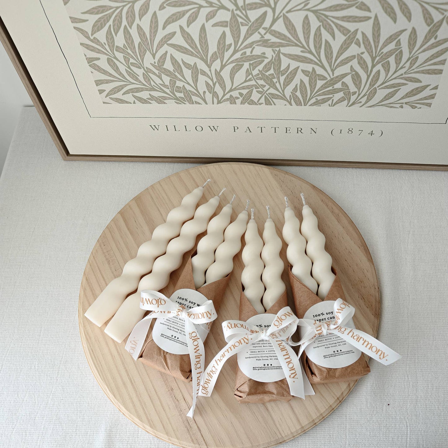 Twisted Taper Candles, Handmade Soy Wax Candles