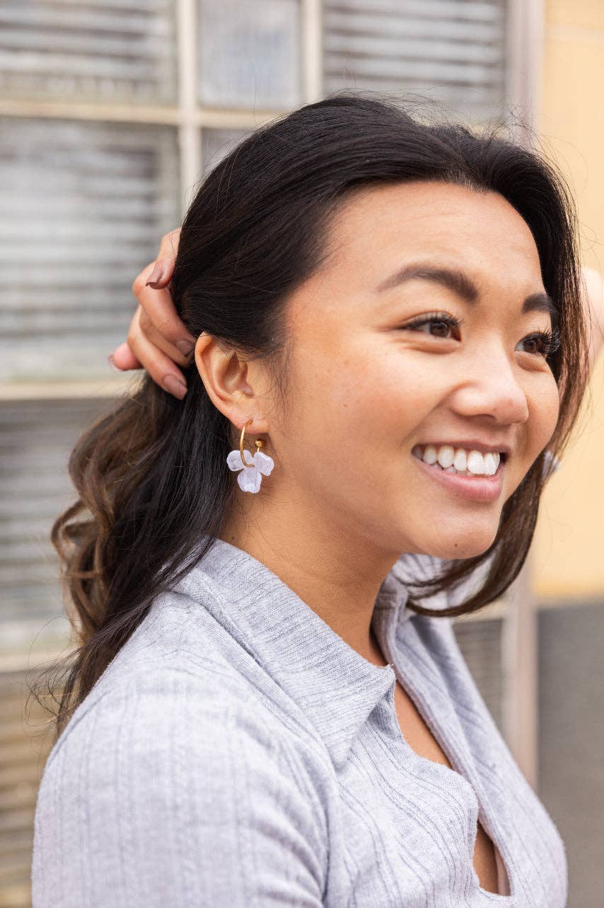 Magnolia Hoops - White // Jewelry, Earrings