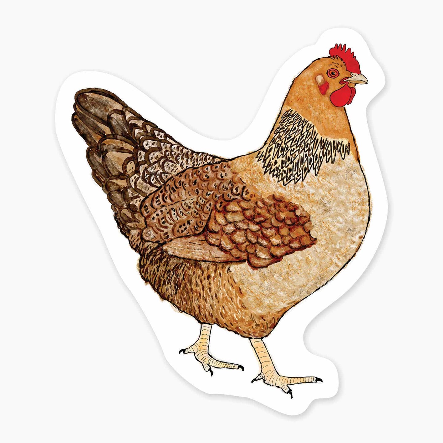Hen - 3" Art Sticker