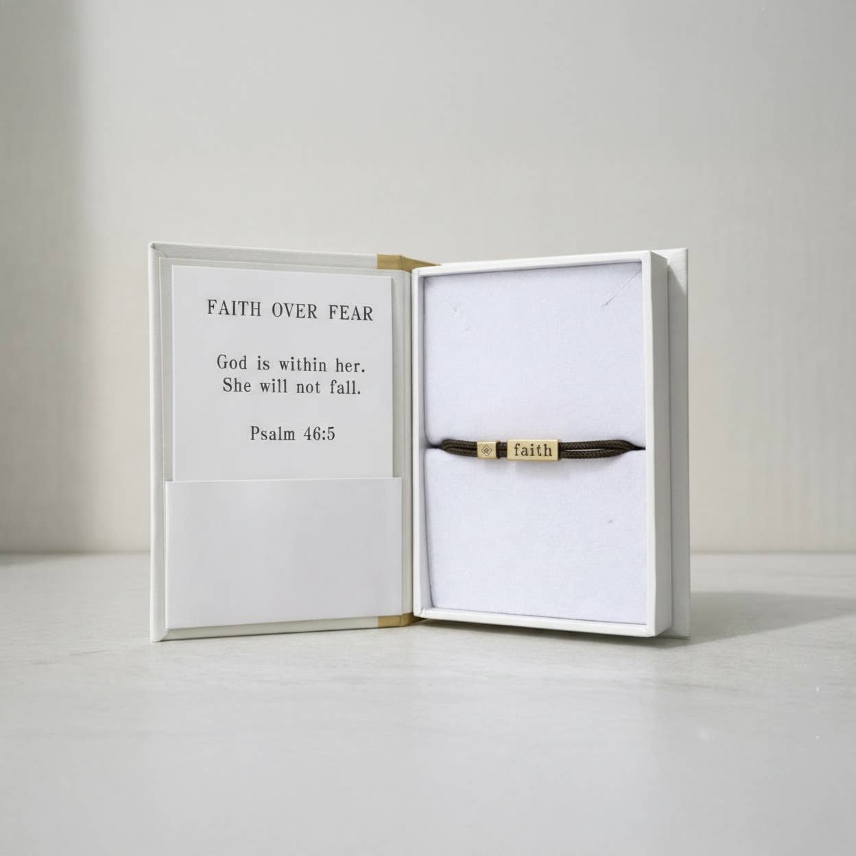 Sentiment Bracelet – Faith | Espresso Brown Cord