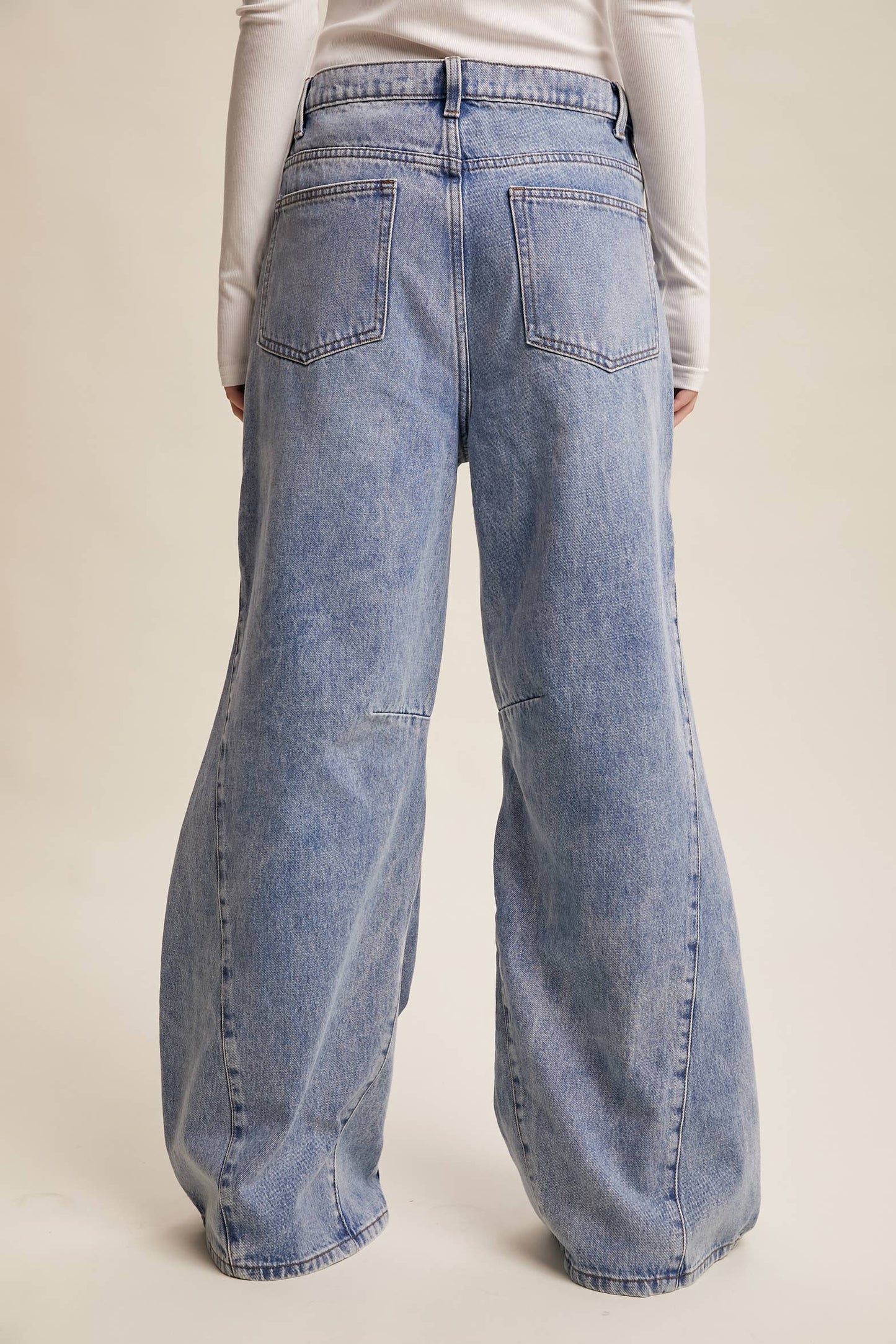Wide-Leg Panel Detail Jeans