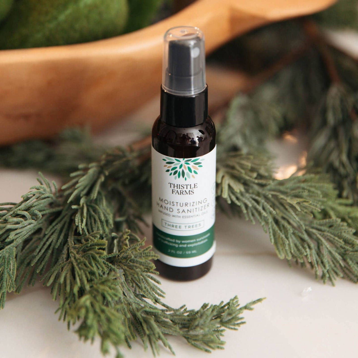 Holiday Three Trees Moisturizing Hand Sanitizer Spray 2 oz