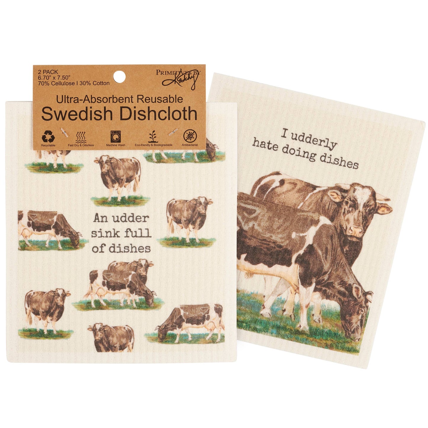 An Udder Sink Of Dishes Swedish Dishcloth Set