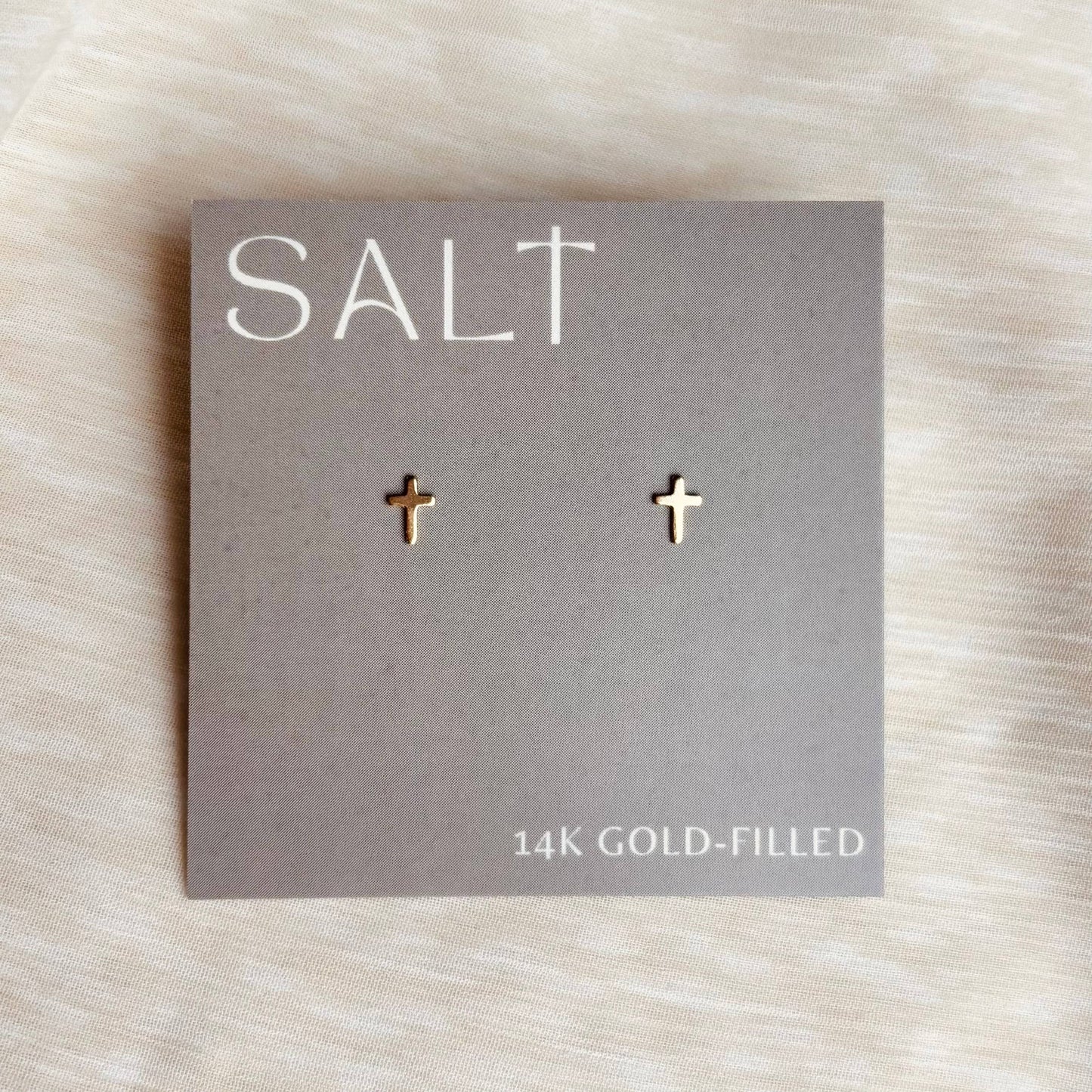 GOLD FILLED CROSS STUDS | 14k gold filled | 14/20 GF