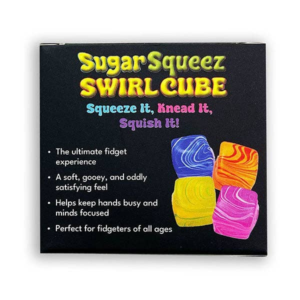 SugarSqueez Squishies® Swirl Cube Maltose Fidget Stress Ball (1pc) Assorted Colors